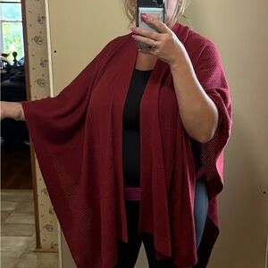 J. Jill Deep Red Knit Poncho